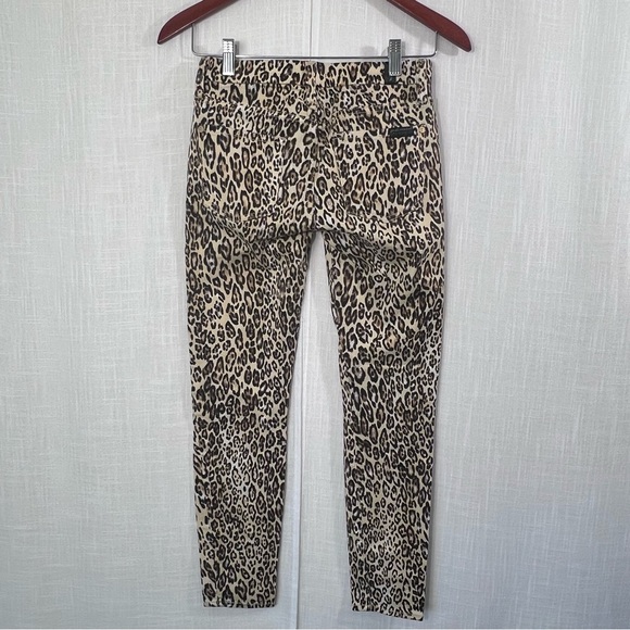 7 For All Mankind Leopard Print Festival Stretch Cigarette Leg Jeans Sz 24 - Picture 7 of 12